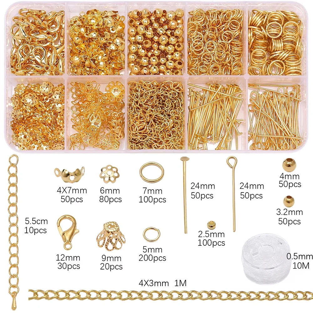 Jewelry Making Starter Kit – 10‑Piece DIY Beads & Findings Set for Earrings & Necklaces