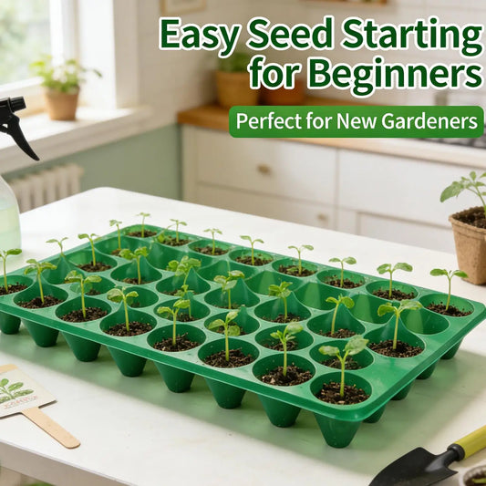 32 Cells Propagation Seedling Starter Nursery Pots Germination Plant Flower Pots Tray Garden Seeds Grow Box with Drainage Holes
