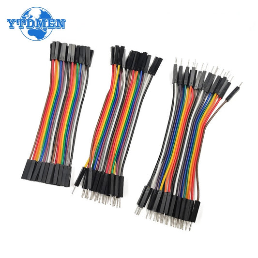 20-Pin Dupont Jumper Wires – Male/Female Connectors, 10–30cm for Arduino DIY Kits