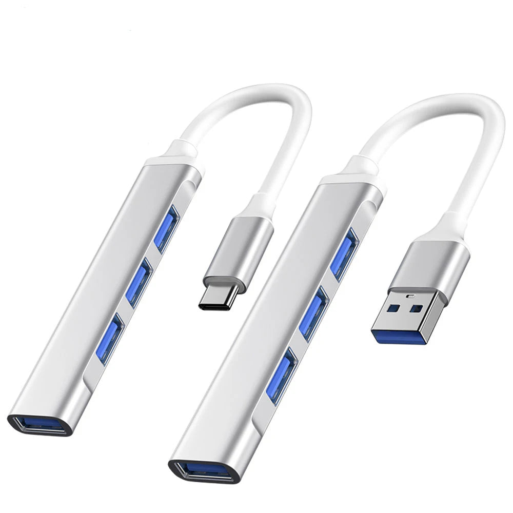USB-C Hub 3.0/3.1 – 4-Port OTG Splitter Adapter for MacBook, Xiaomi, Lenovo & PCs”
