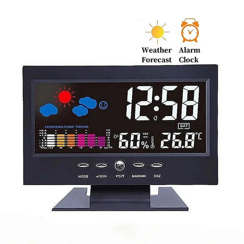 Digital Weather Station – Temperature & Humidity Meter with Clock, Calendar & Alarm