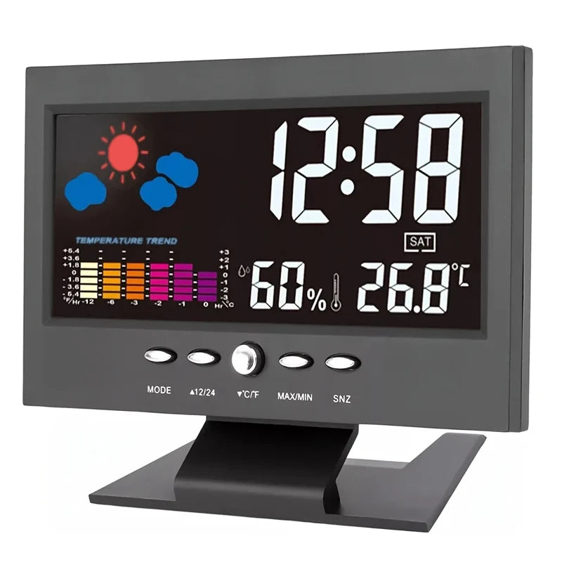 Digital Weather Station – Temperature & Humidity Meter with Clock, Calendar & Alarm