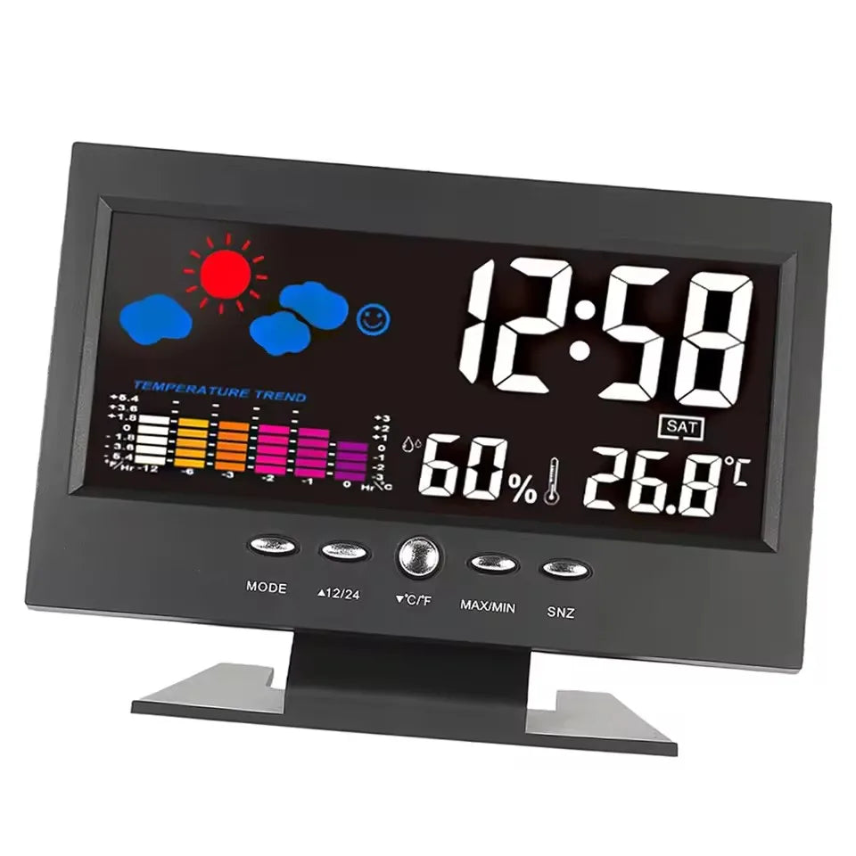 Digital Weather Station – Temperature & Humidity Meter with Clock, Calendar & Alarm