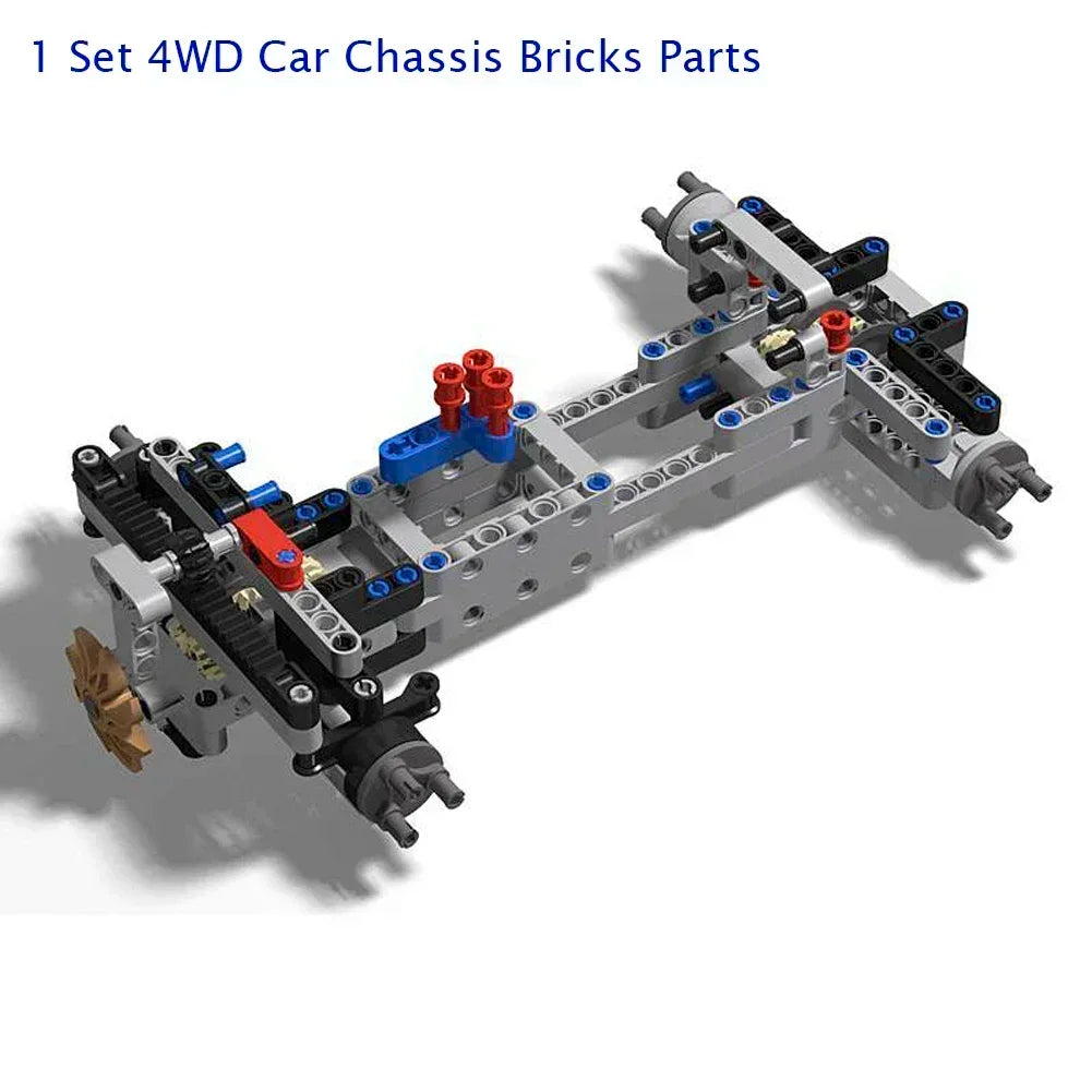 4WD RC Car Chassis Kit – Electric Drive with IR Remote & LEGO-Compatible MOC Parts