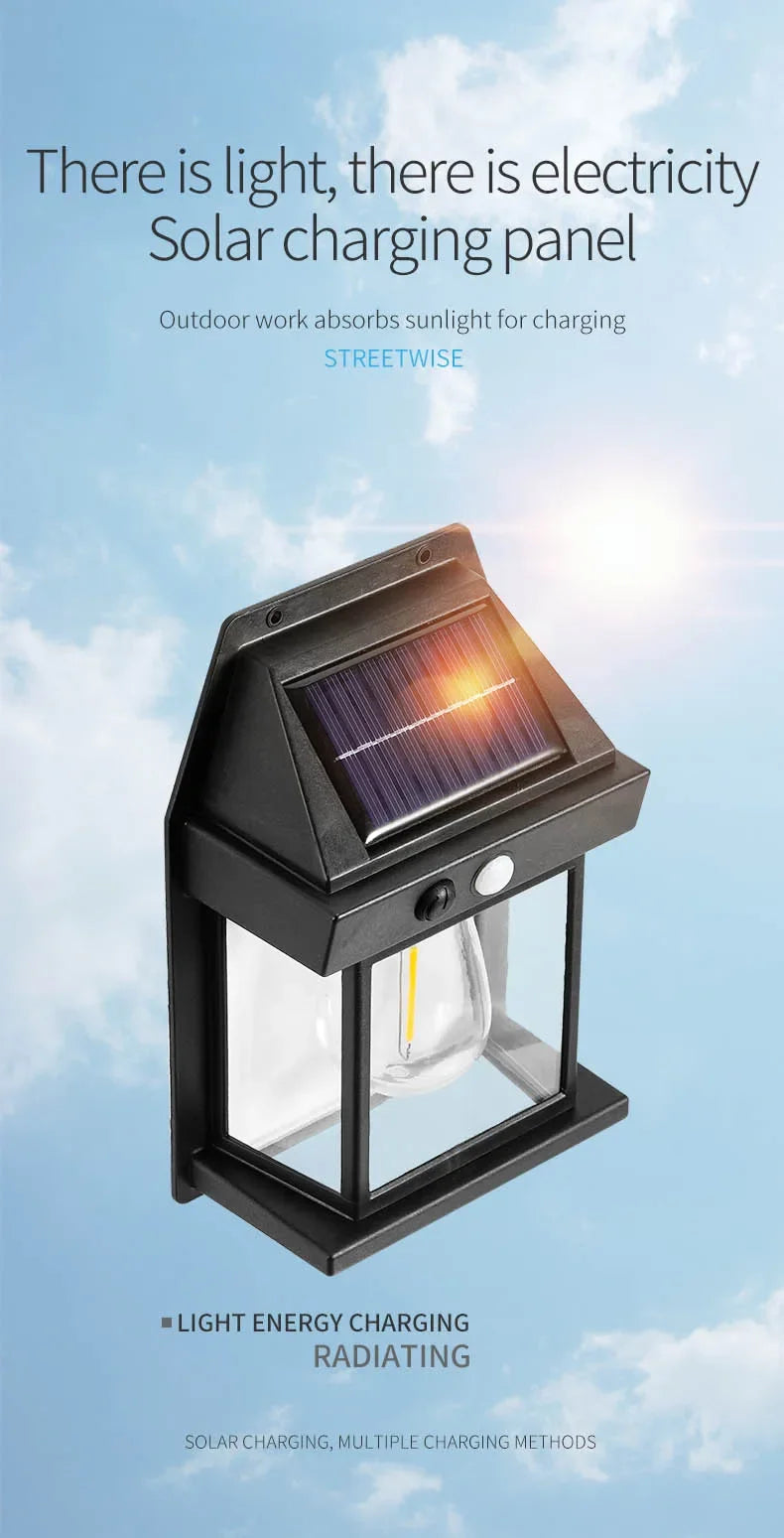 Solar Wall Light – Outdoor Waterproof LED Lamp with Sensor for House, Garden & Fence Decoration