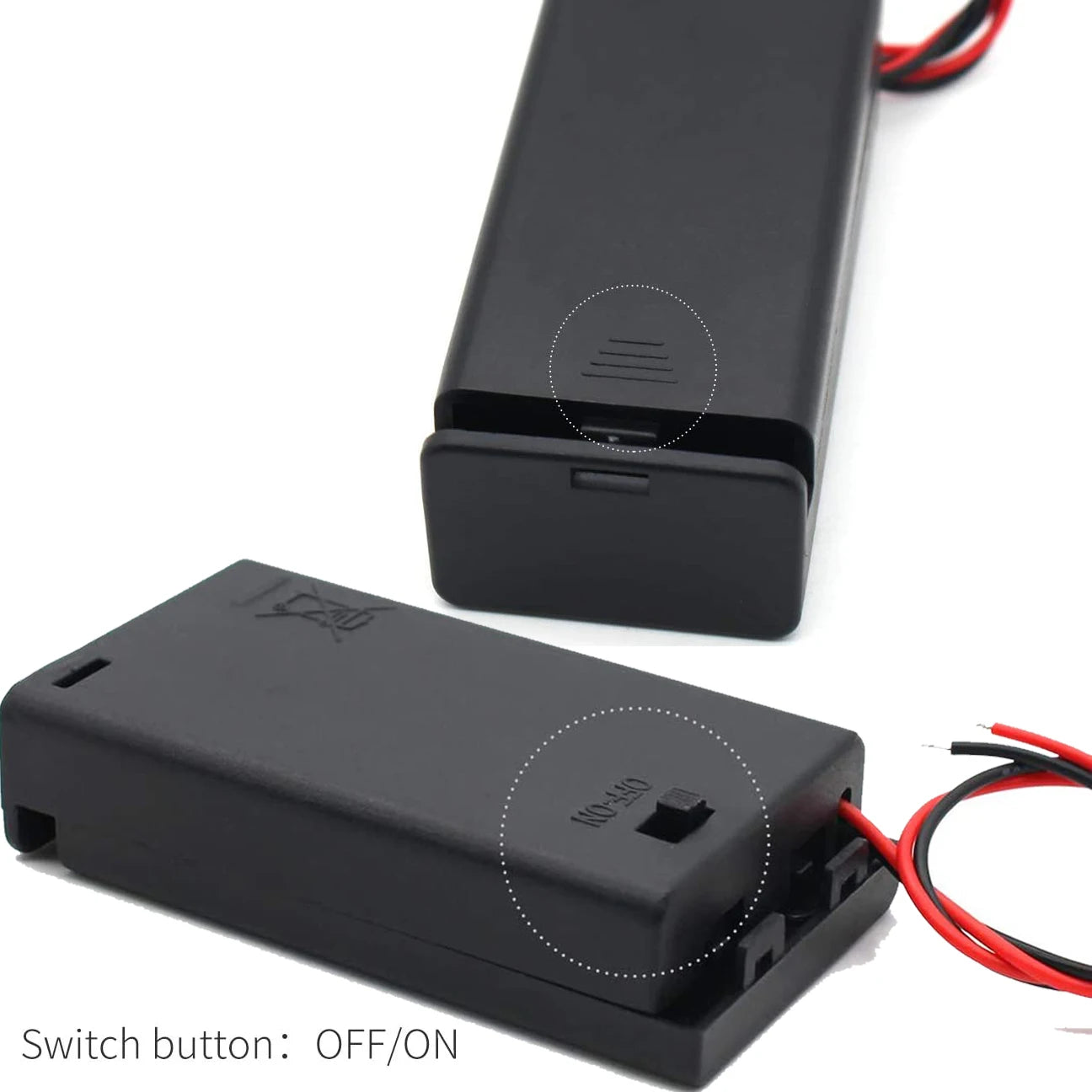 Multi-Slot AA Battery Holder: 1– 4 Slot Box with Leads, Switch & Screw Cap