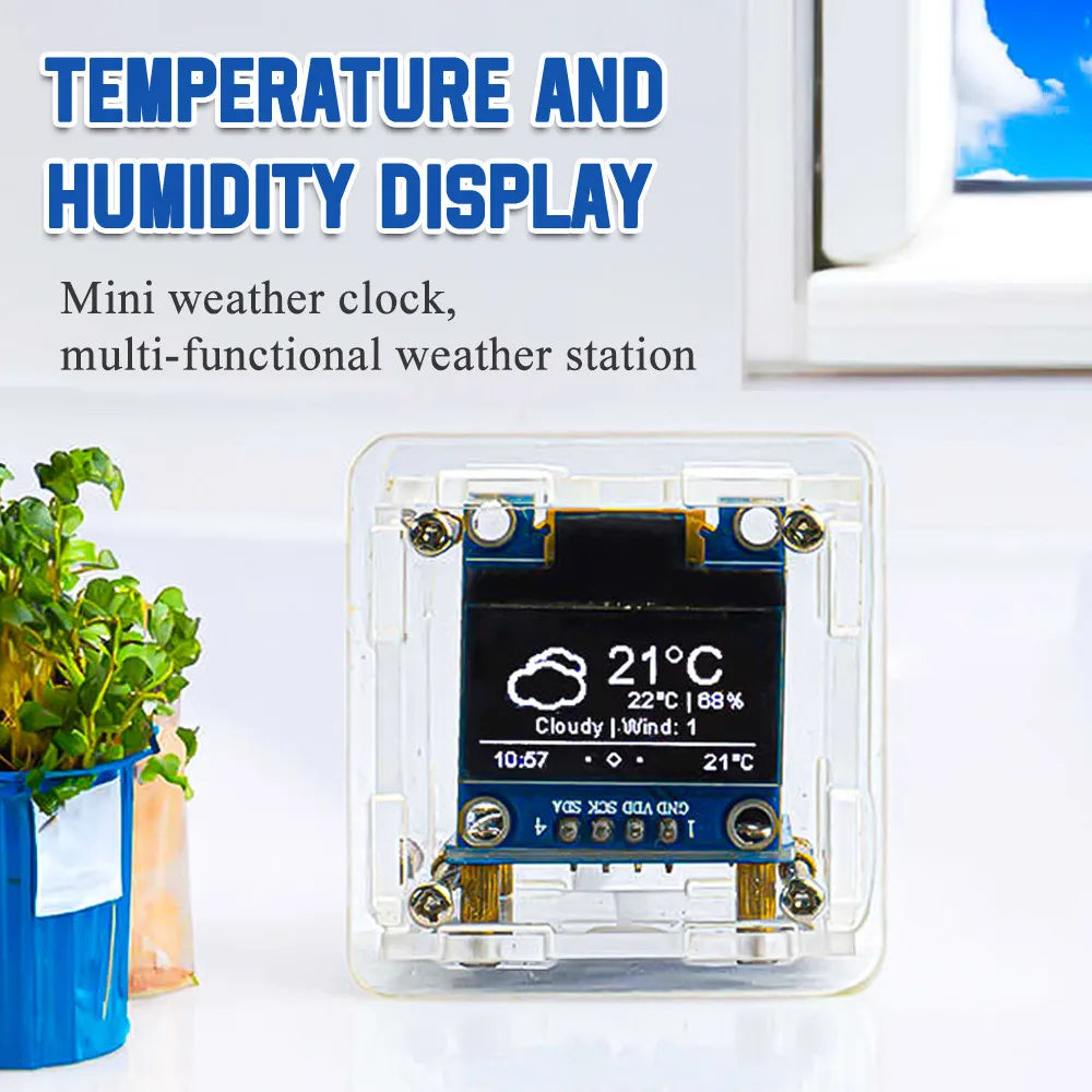 DIY Digital Clock Kit – ESP8266 WiFi Weather Station & Soldering Practice
