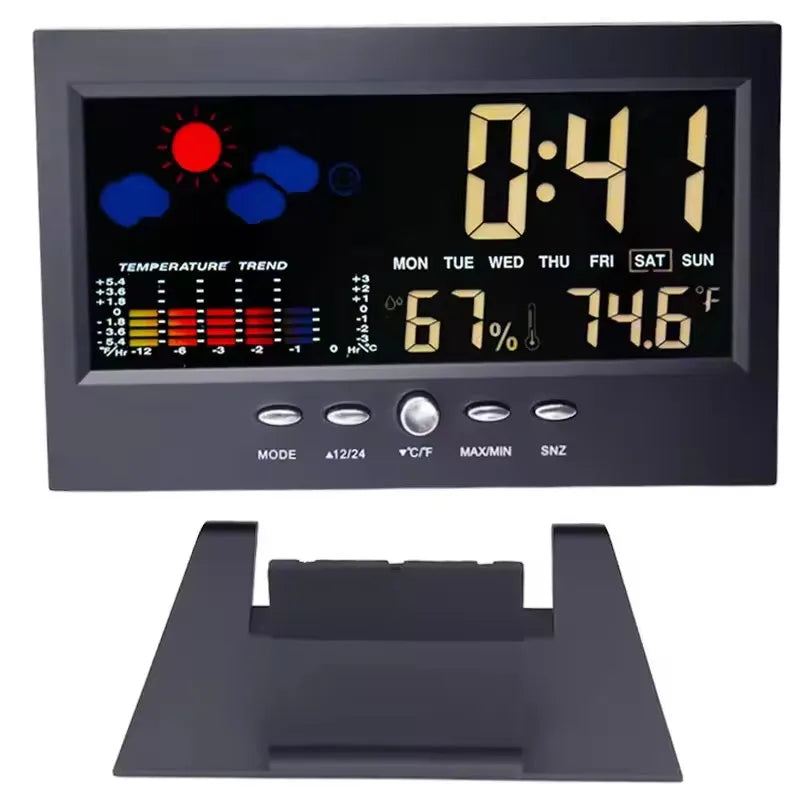 Digital Weather Station – Temperature & Humidity Meter with Clock, Calendar & Alarm