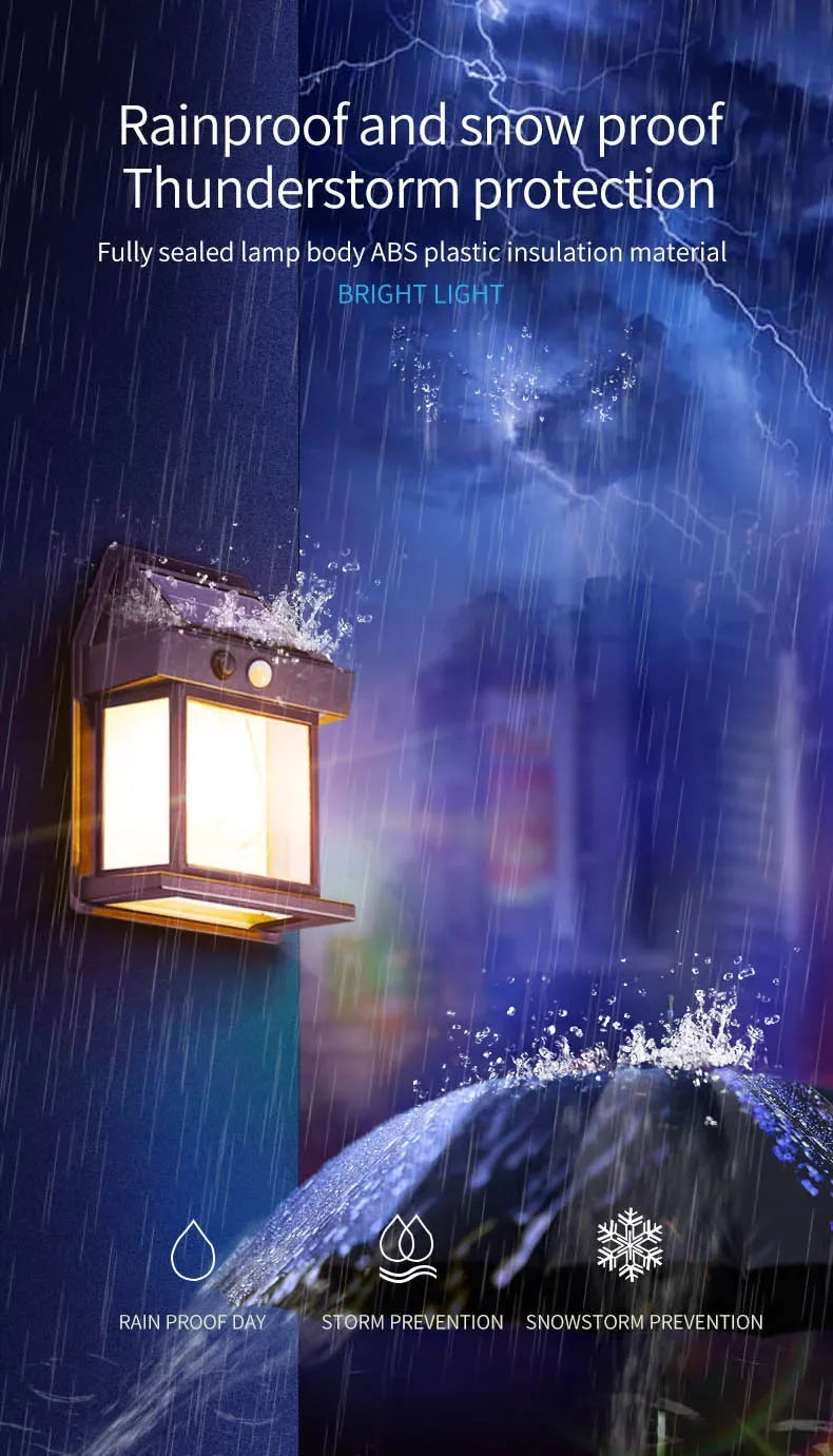 Solar Wall Light – Outdoor Waterproof LED Lamp with Sensor for House, Garden & Fence Decoration