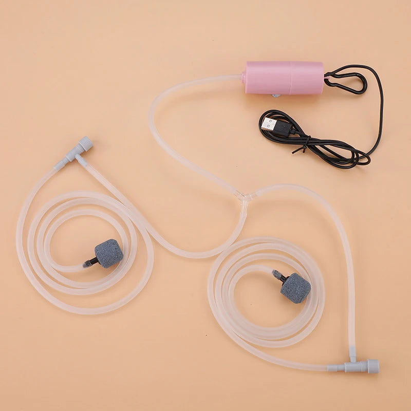 Aquarium USB Air Pump – Portable Mini Oxygenator & Air Compressor (5V)