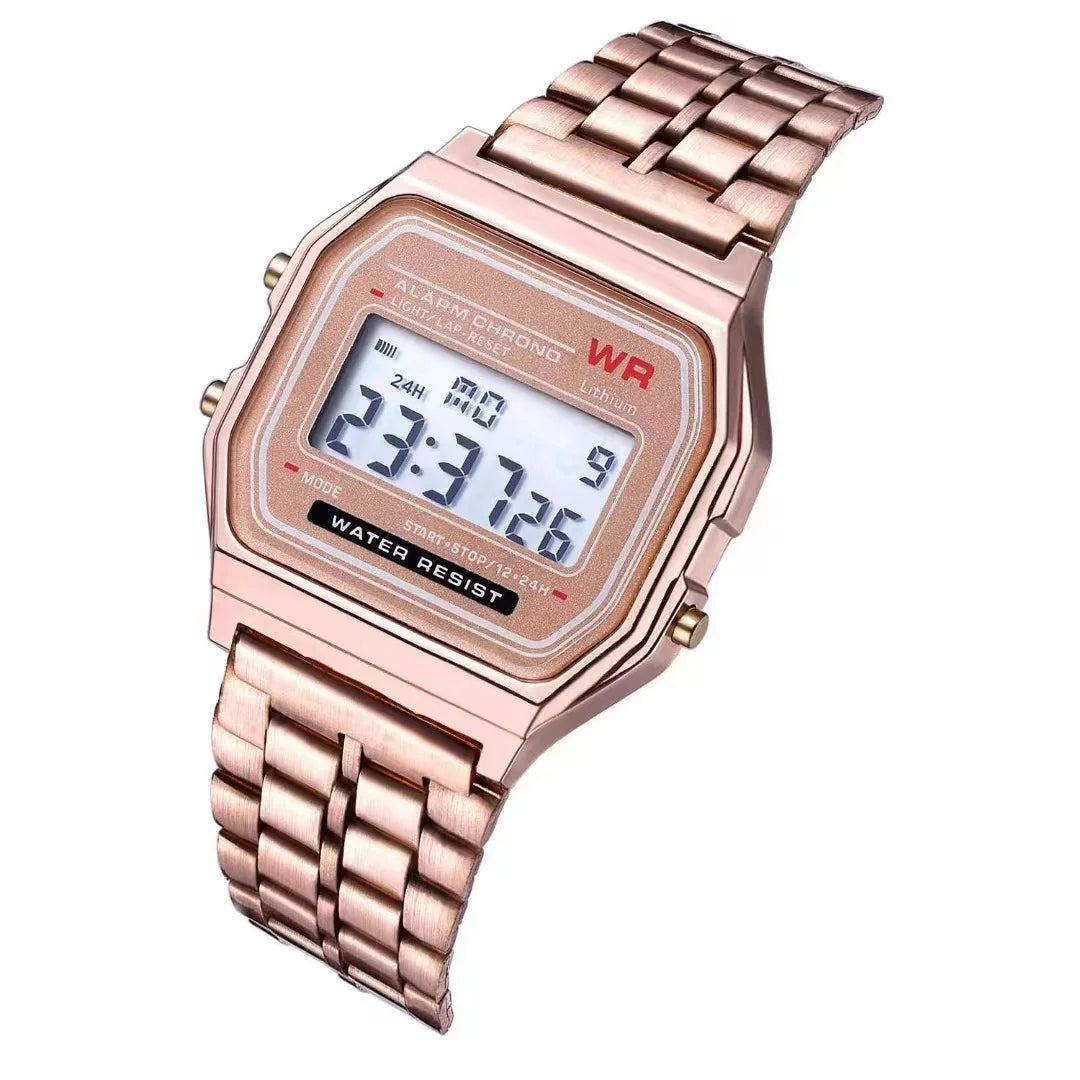 Waterproof Steel Band Watch For Women, Men, Business Clock, Multi-Functional LED Digital Sports Watch, Electronic Clock