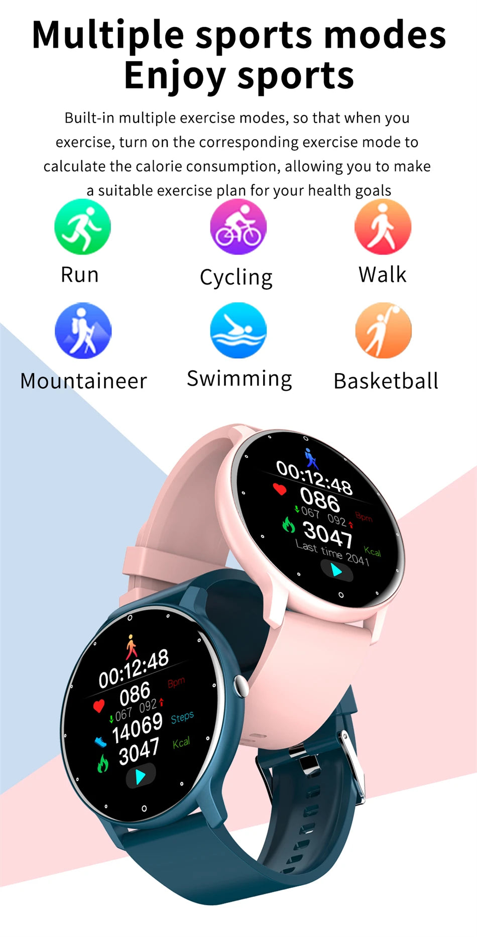 LIGE Smart Watch – Full Touch Bluetooth Call Fitness Tracker