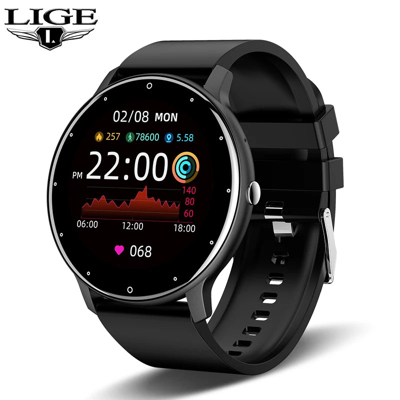LIGE Smart Watch – Full Touch Bluetooth Call Fitness Tracker