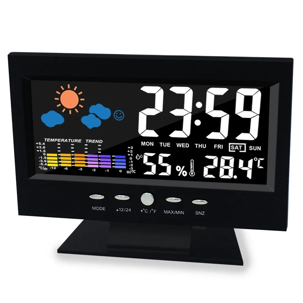 Digital Weather Station – Temperature & Humidity Meter with Clock, Calendar & Alarm