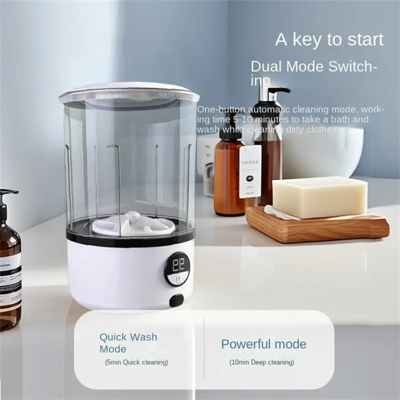 2L Mini Washing Machine – Portable Turbine LED Washing Cup (2000mAh)