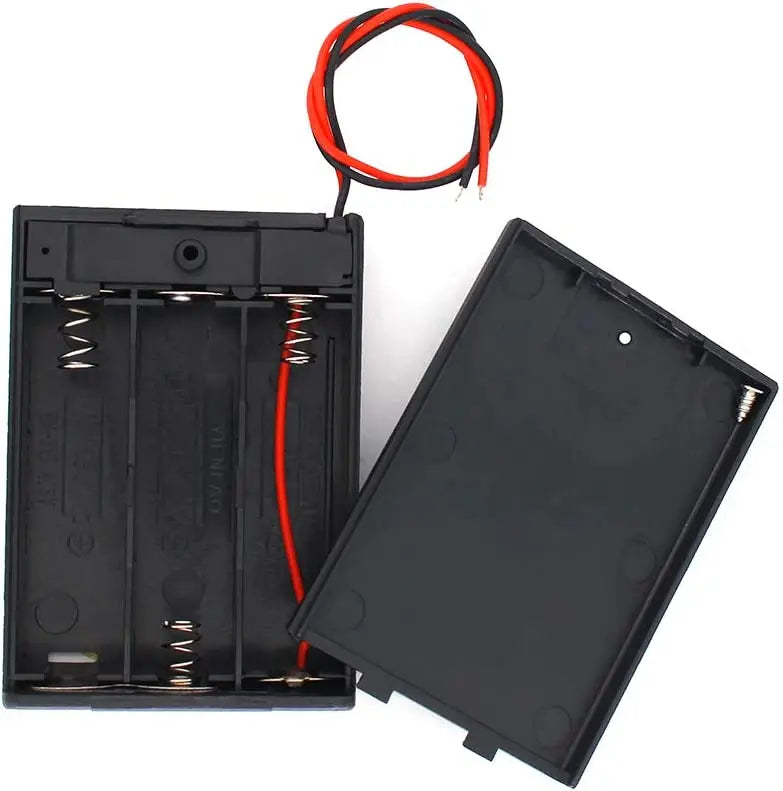 Multi-Slot AA Battery Holder: 1– 4 Slot Box with Leads, Switch & Screw Cap