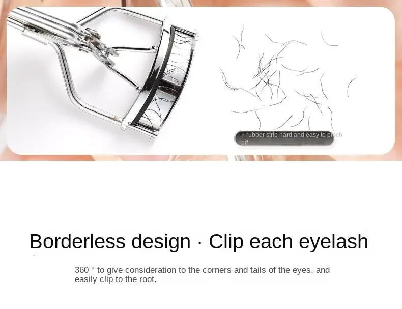Portable eyelash curler with integrated comb, wide clip design, shaping tool for natural, lasting curl. Compact beauty accessory ensures effortless styling and professional grooming results.