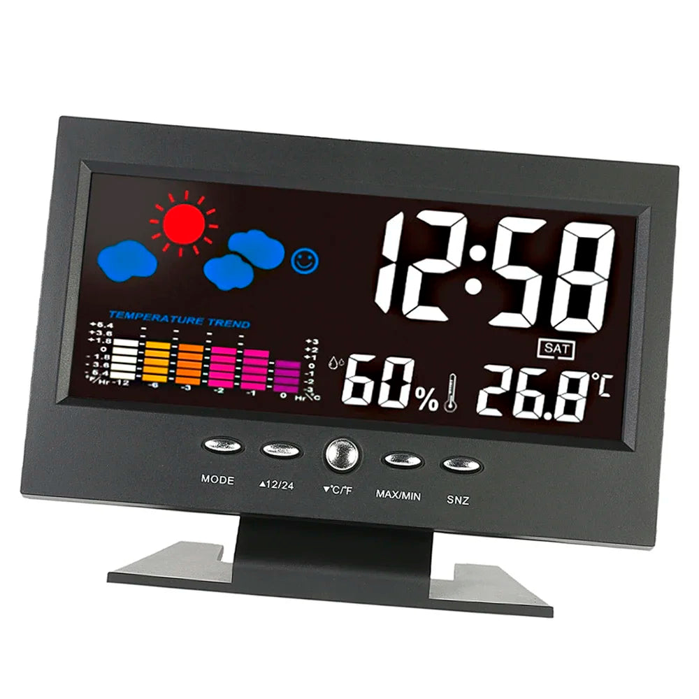 Digital Weather Station – Temperature & Humidity Meter with Clock, Calendar & Alarm