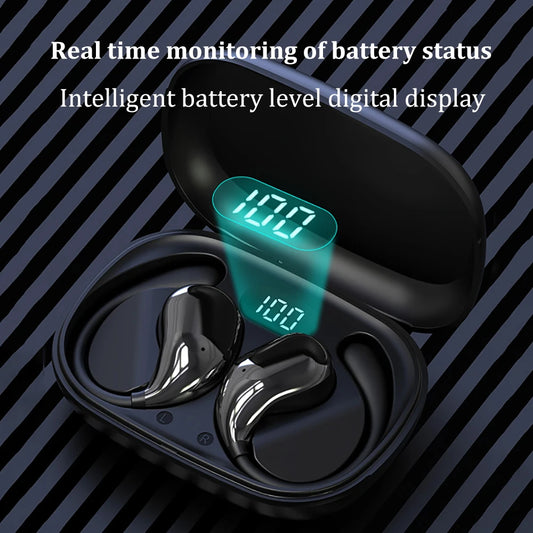 Bluetooth 5.4 Ear Hook TWS Wireless Earphones – HiFi Stereo Waterproof Headset with LED Display & Long Standby