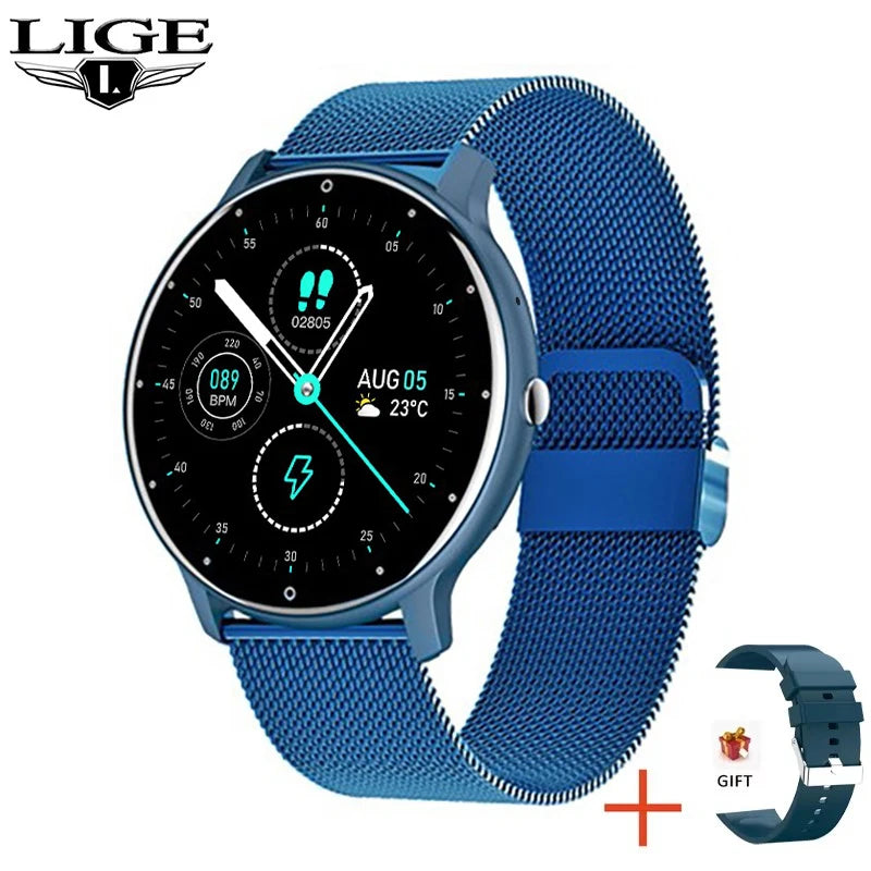 LIGE Smart Watch – Full Touch Bluetooth Call Fitness Tracker