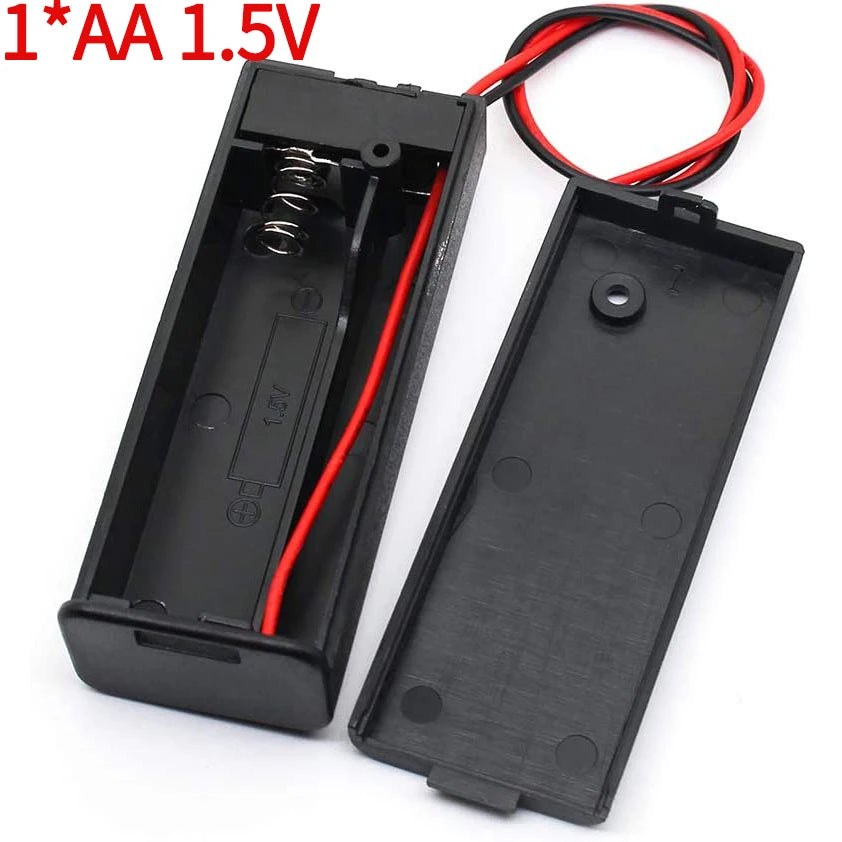 Multi-Slot AA Battery Holder: 1– 4 Slot Box with Leads, Switch & Screw Cap