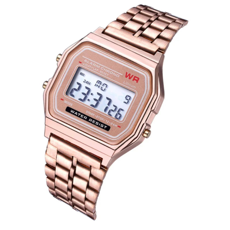 Waterproof Steel Band Watch For Women, Men, Business Clock, Multi-Functional LED Digital Sports Watch, Electronic Clock
