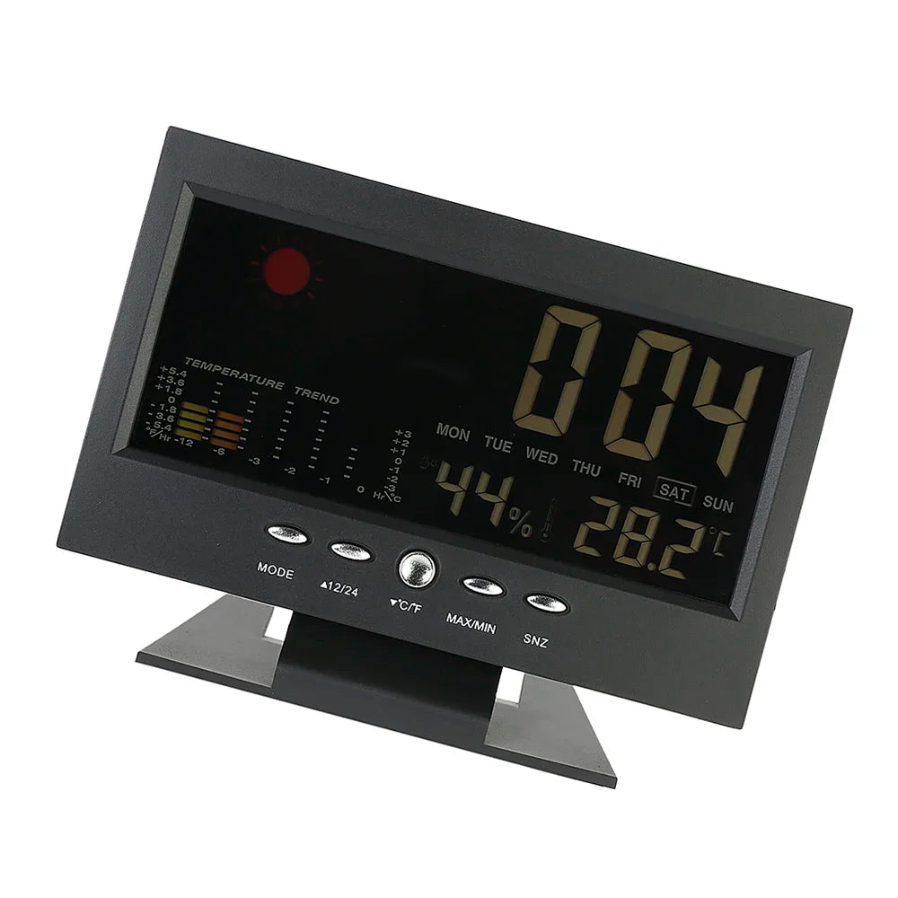Digital Weather Station – Temperature & Humidity Meter with Clock, Calendar & Alarm
