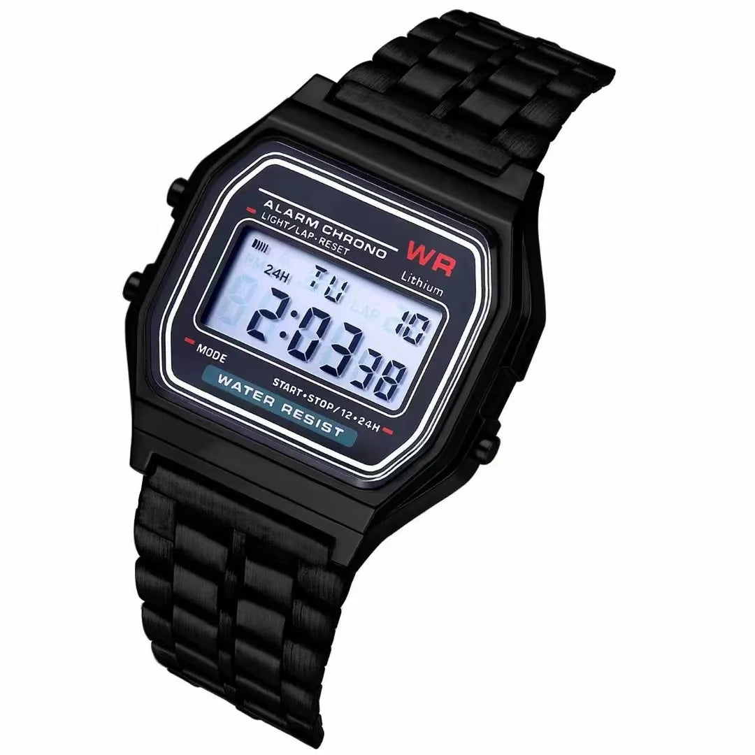 Waterproof Steel Band Watch For Women, Men, Business Clock, Multi-Functional LED Digital Sports Watch, Electronic Clock