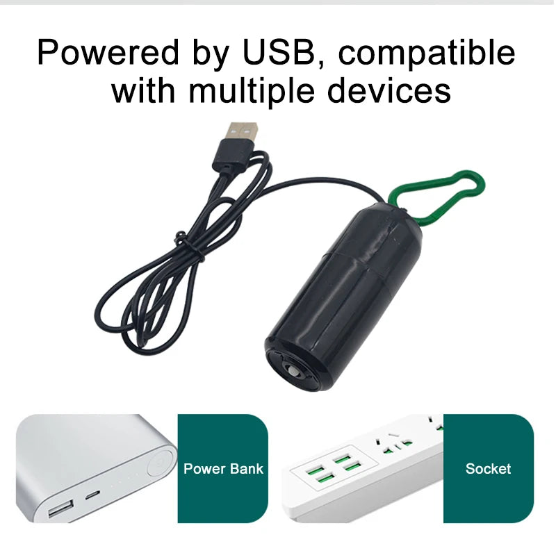 Aquarium USB Air Pump – Portable Mini Oxygenator & Air Compressor (5V)