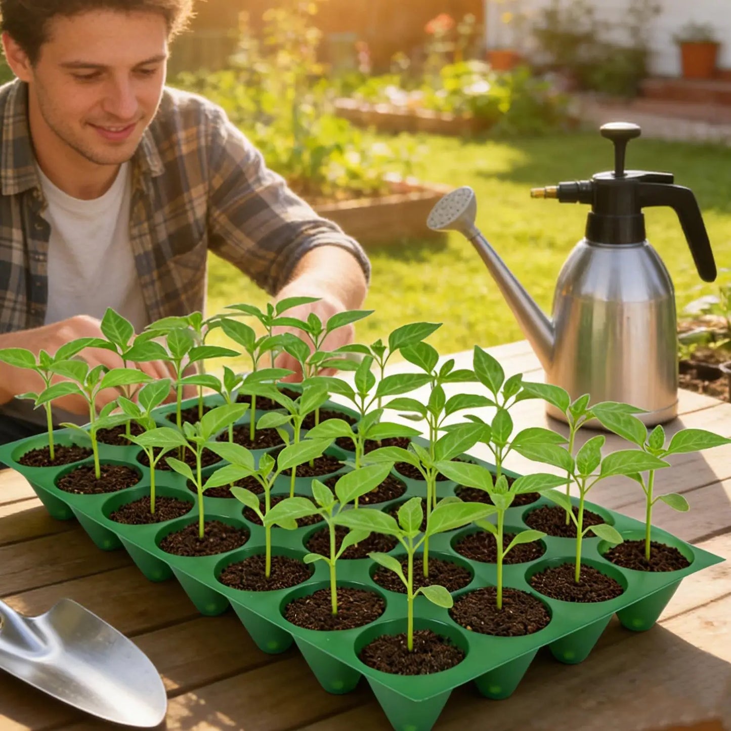 32 Cells Propagation Seedling Starter Nursery Pots Germination Plant Flower Pots Tray Garden Seeds Grow Box with Drainage Holes