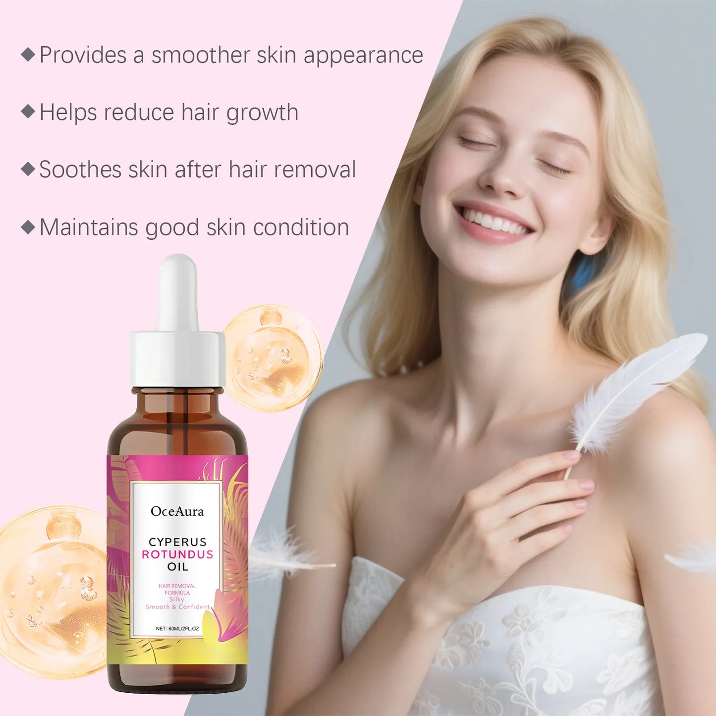 A soothing post-hair removal oil that moisturizes and repairs sensitive underarm skin