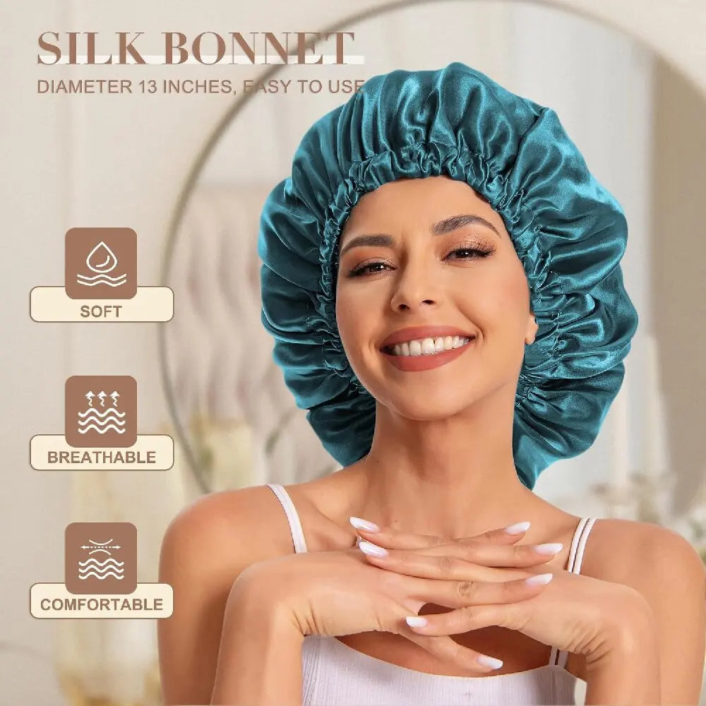 Satin Silk Hair Bonnet — Protect Your Natural Hair While You Sleep