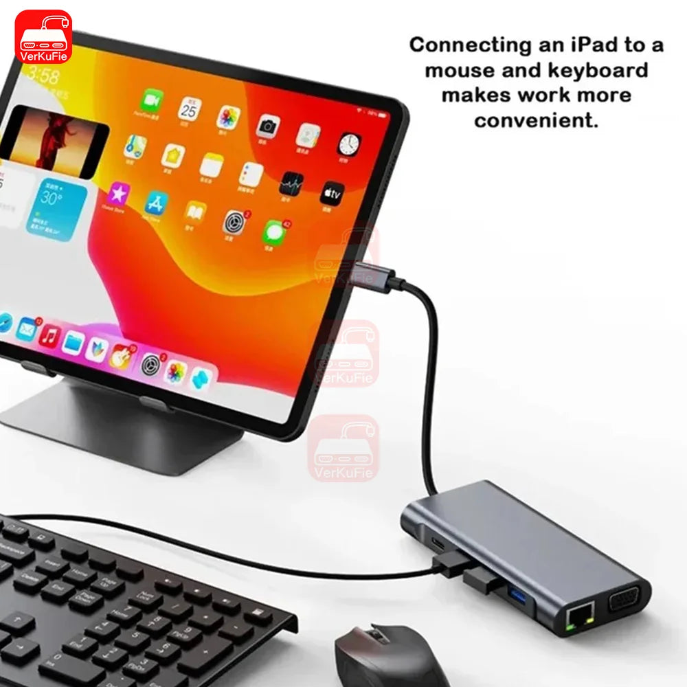 USB‑C Hub 11‑in‑1 Dock – 4K HDMI (30Hz), PD 87W, USB 3.0 Splitter for MacBook Pro/Air