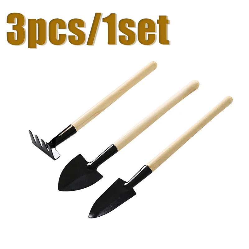 3‑Piece Mini Gardening Tool Set – Portable Shovel, Rake & Handle Tools for Indoor Planting