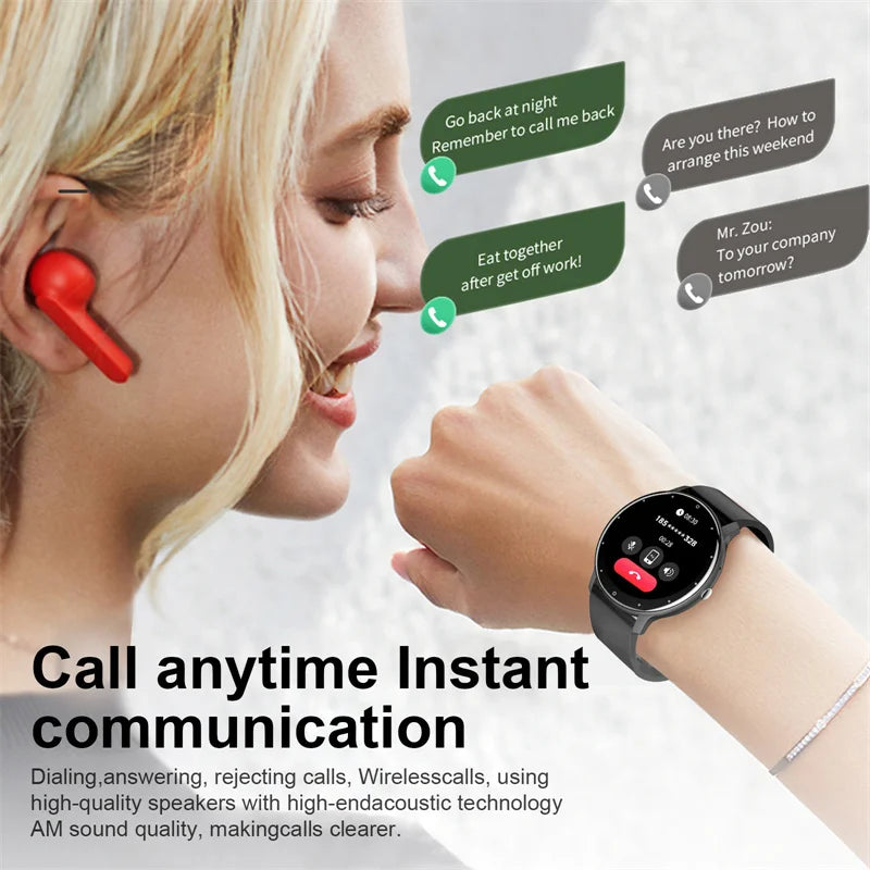 LIGE Smart Watch – Full Touch Bluetooth Call Fitness Tracker