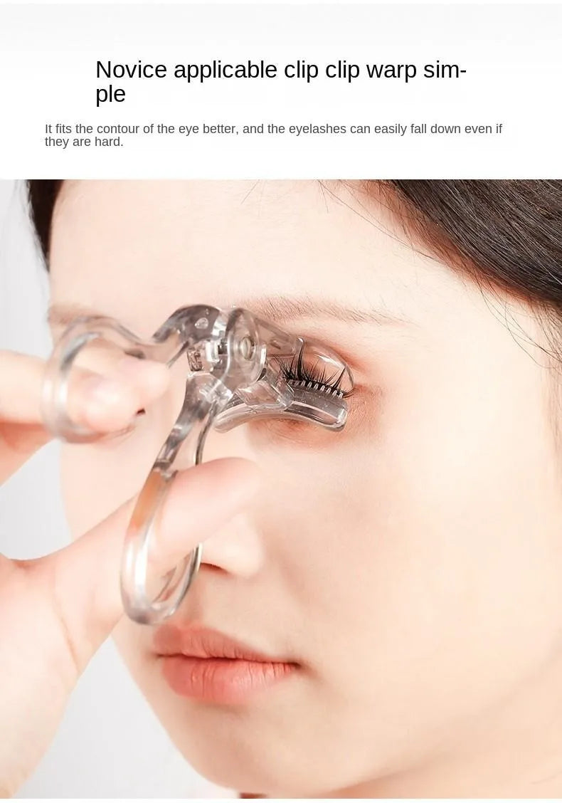 Portable eyelash curler with integrated comb, wide clip design, shaping tool for natural, lasting curl. Compact beauty accessory ensures effortless styling and professional grooming results.