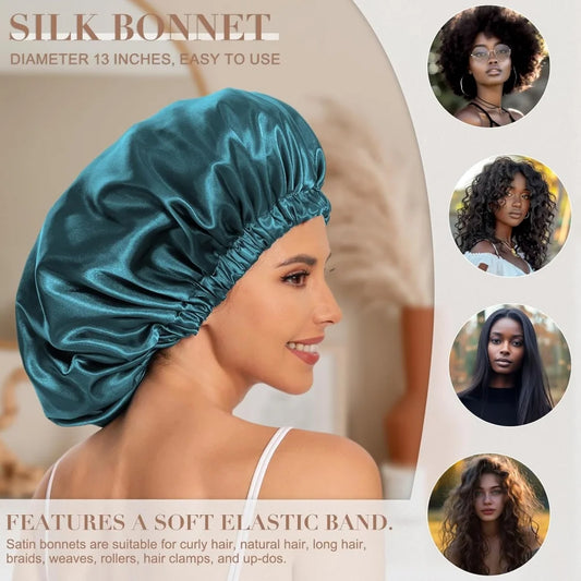 Satin Silk Hair Bonnet — Protect Your Natural Hair While You Sleep