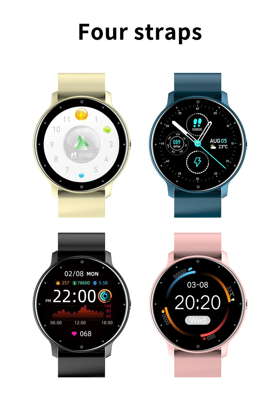 LIGE Smart Watch – Full Touch Bluetooth Call Fitness Tracker