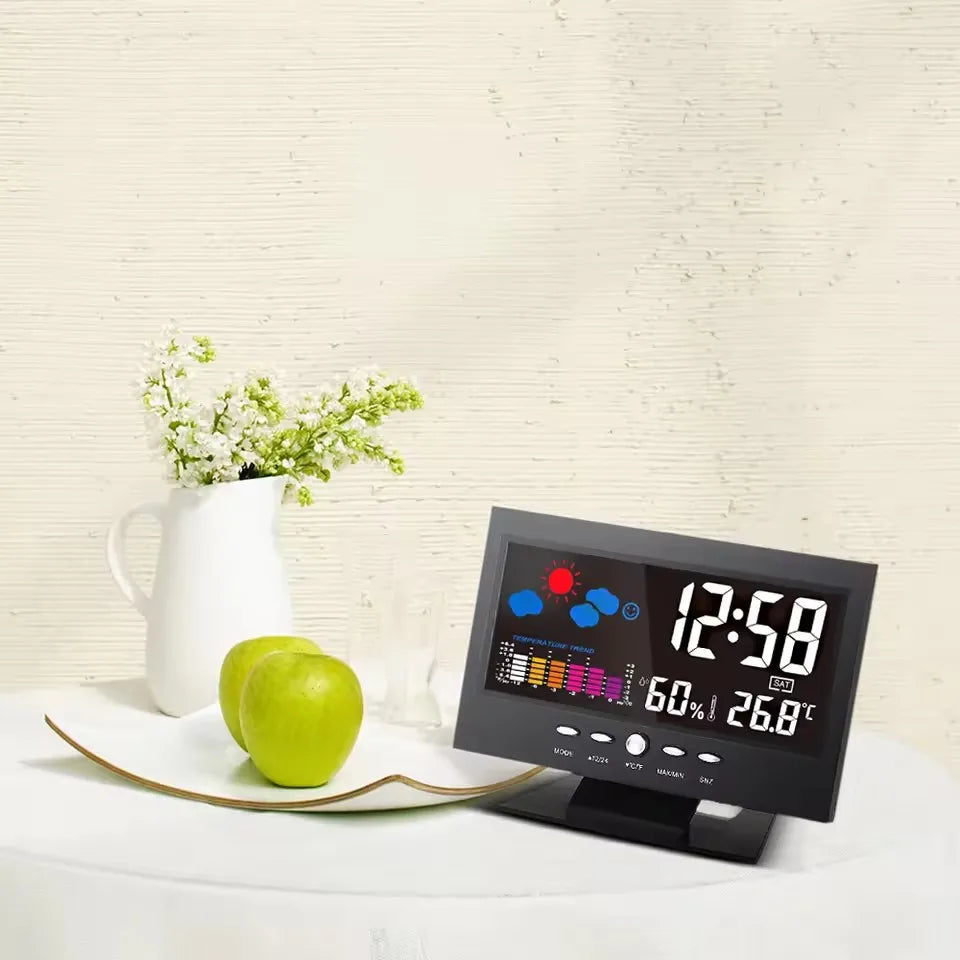Digital Weather Station – Temperature & Humidity Meter with Clock, Calendar & Alarm