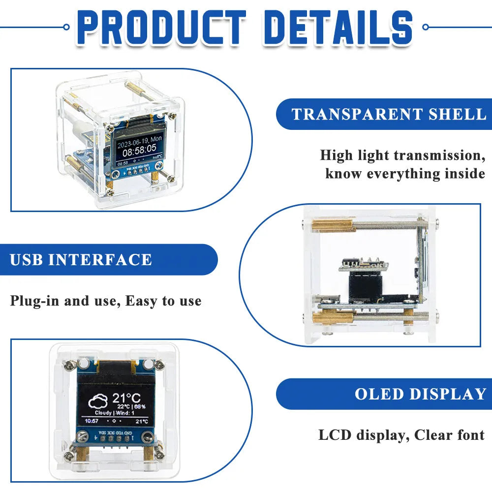 DIY Digital Clock Kit – ESP8266 WiFi Weather Station & Soldering Practice