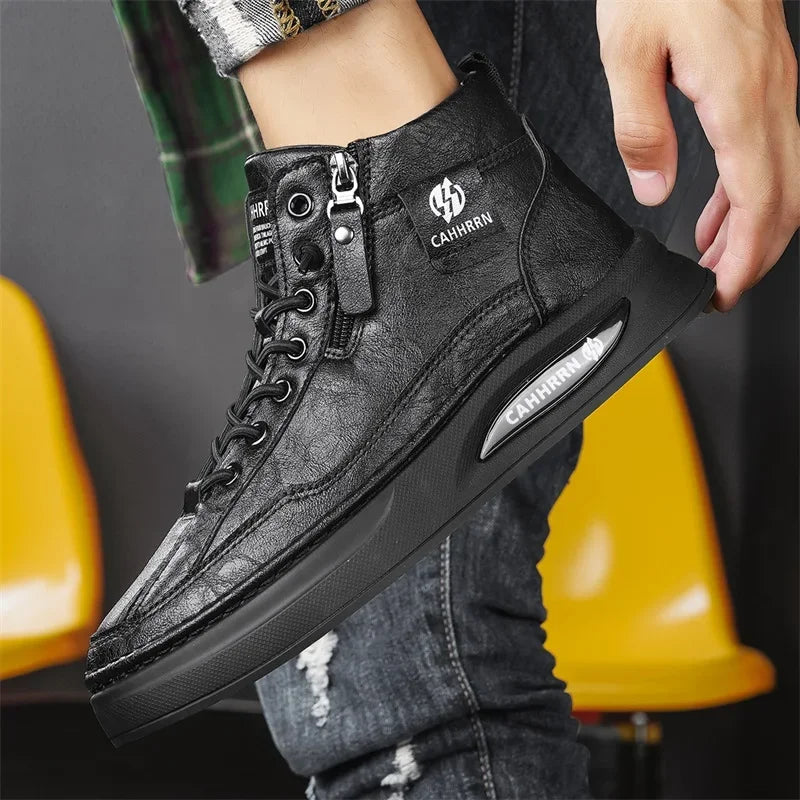 Men’s High‑Top Skateboard Leisure Sneakers