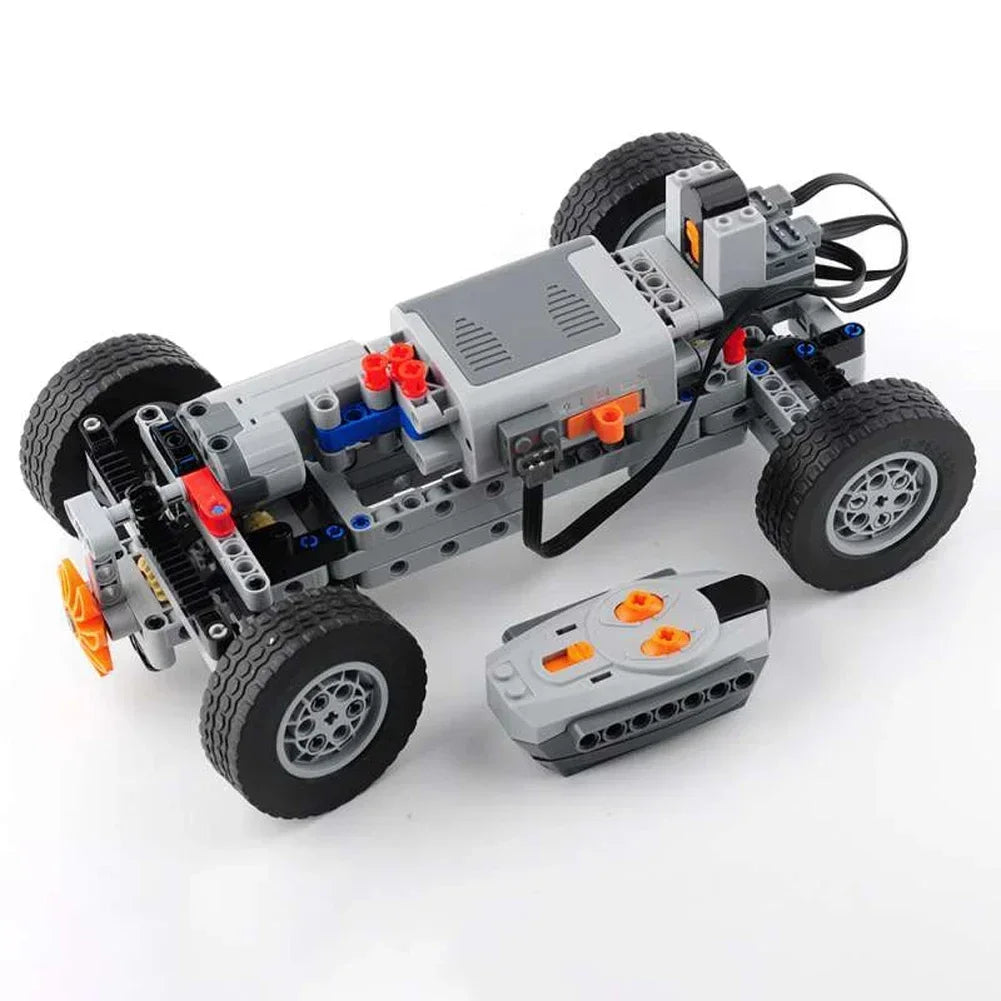 4WD RC Car Chassis Kit – Electric Drive with IR Remote & LEGO-Compatible MOC Parts