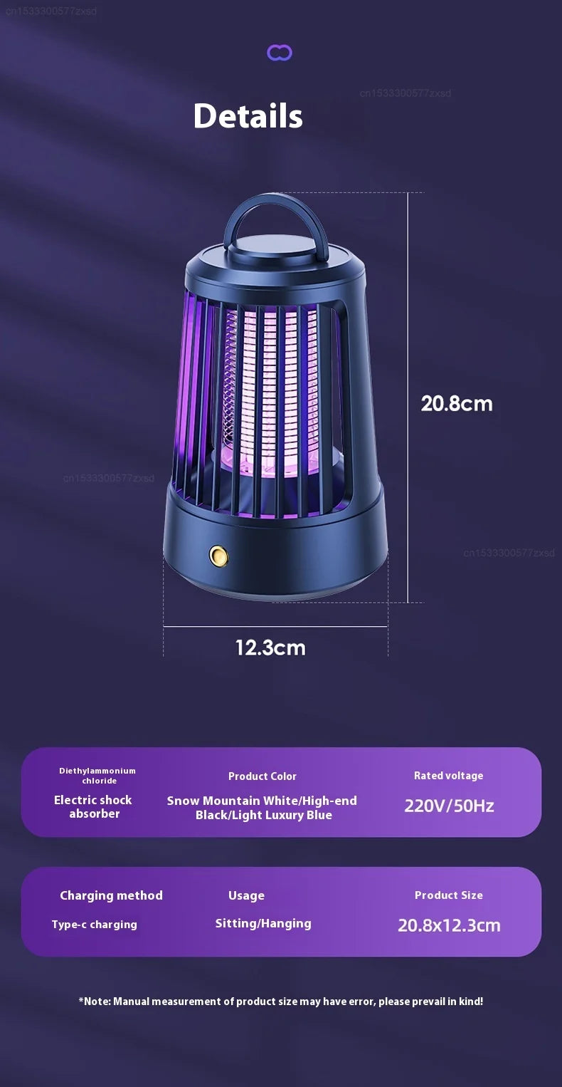 Mosquito Killer Lamp Indoor Electric Shock Mosquito Killer Lamp Outdoor Suspended Type USB Rechargeable Insect Killer Household
