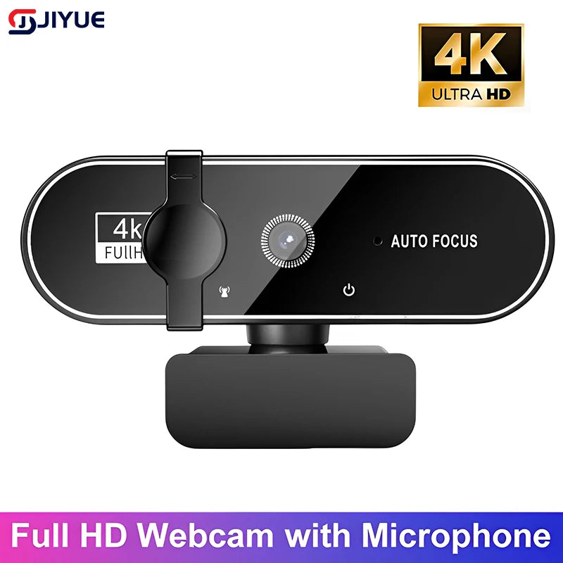 4K Webcam with 2K Autofocus & Built-in Microphone – Full HD 1080P Streaming Camera for PC/Laptop