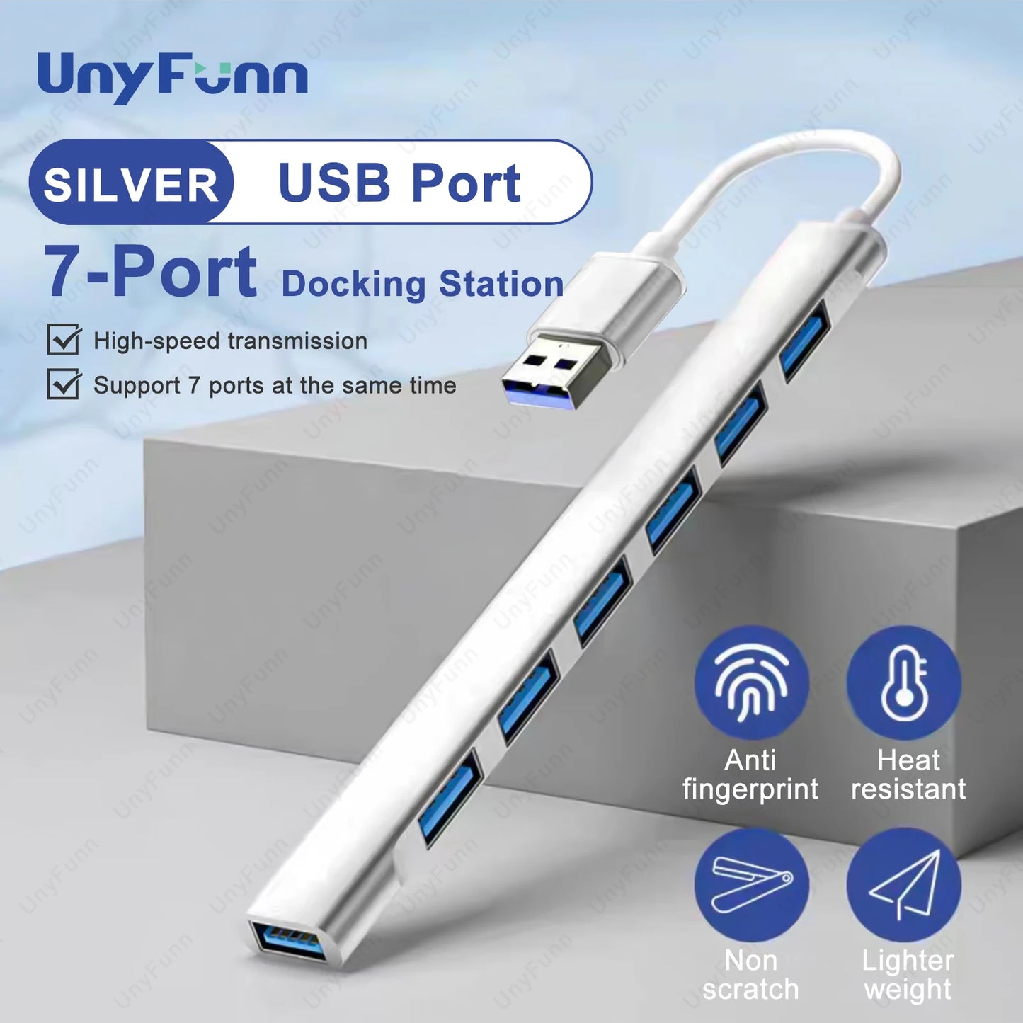 7-Port USB-C Hub 3.0/3.1 – Multi-Splitter OTG Adapter for MacBook, Air & PC Laptops”