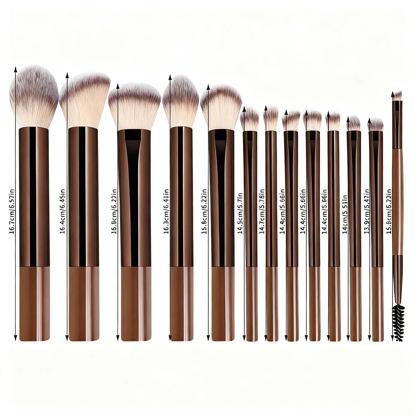 A comprehensive 13‑piece makeup brush set featuring soft bristles, professional cosmetic tools for concealer and detail application. Portable kit ensures flawless blending, precise coverage, and effortless beauty.
