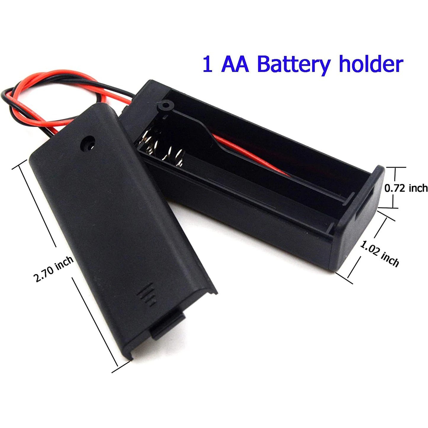 Multi-Slot AA Battery Holder: 1– 4 Slot Box with Leads, Switch & Screw Cap