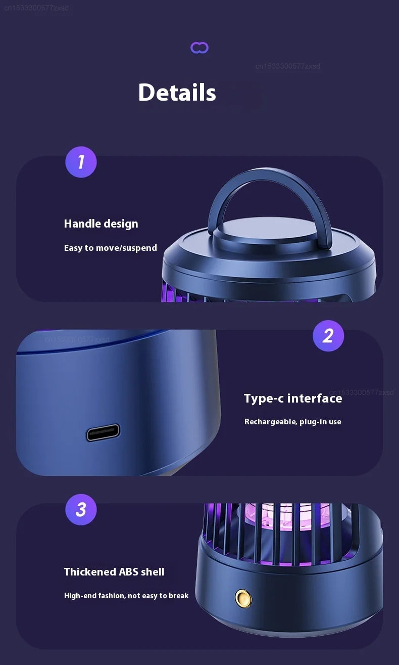 Mosquito Killer Lamp Indoor Electric Shock Mosquito Killer Lamp Outdoor Suspended Type USB Rechargeable Insect Killer Household