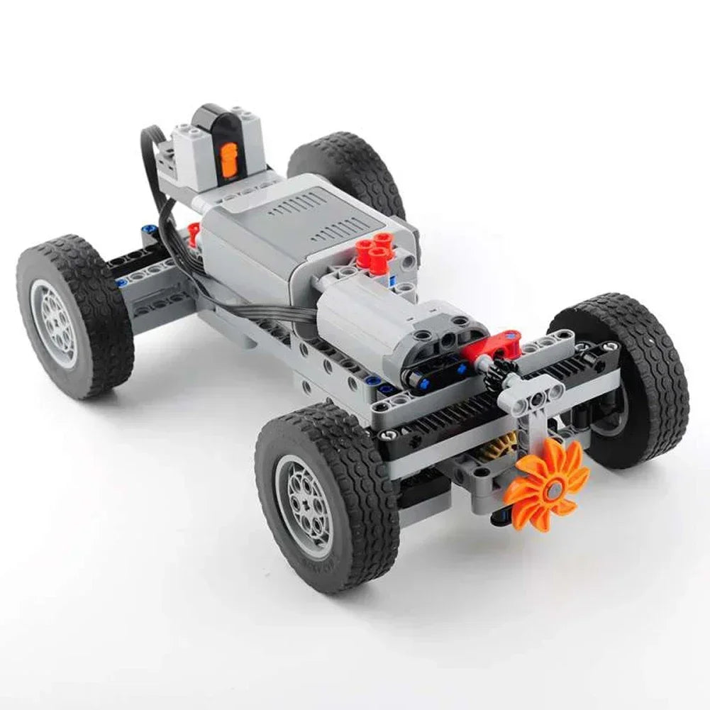 4WD RC Car Chassis Kit – Electric Drive with IR Remote & LEGO-Compatible MOC Parts
