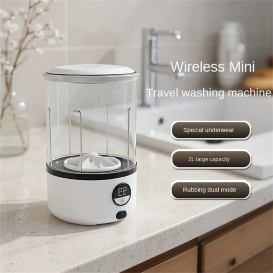 2L Mini Washing Machine – Portable Turbine LED Washing Cup (2000mAh)